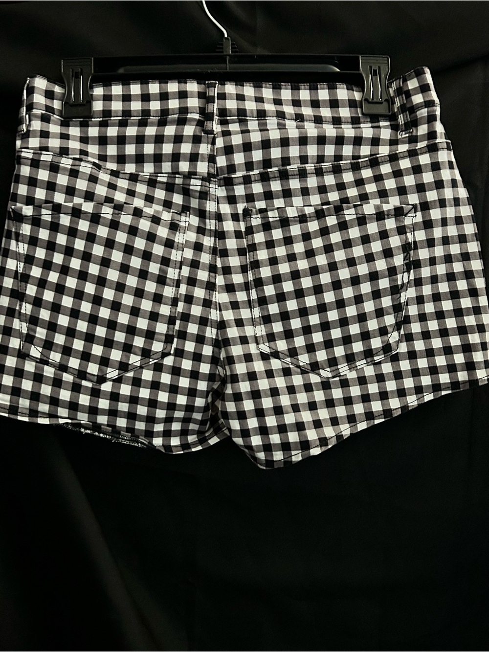 Express Black & White Gingham High-Rise Stretch Shortie Shorts SZ 6 NWT - Picture 2 of 9